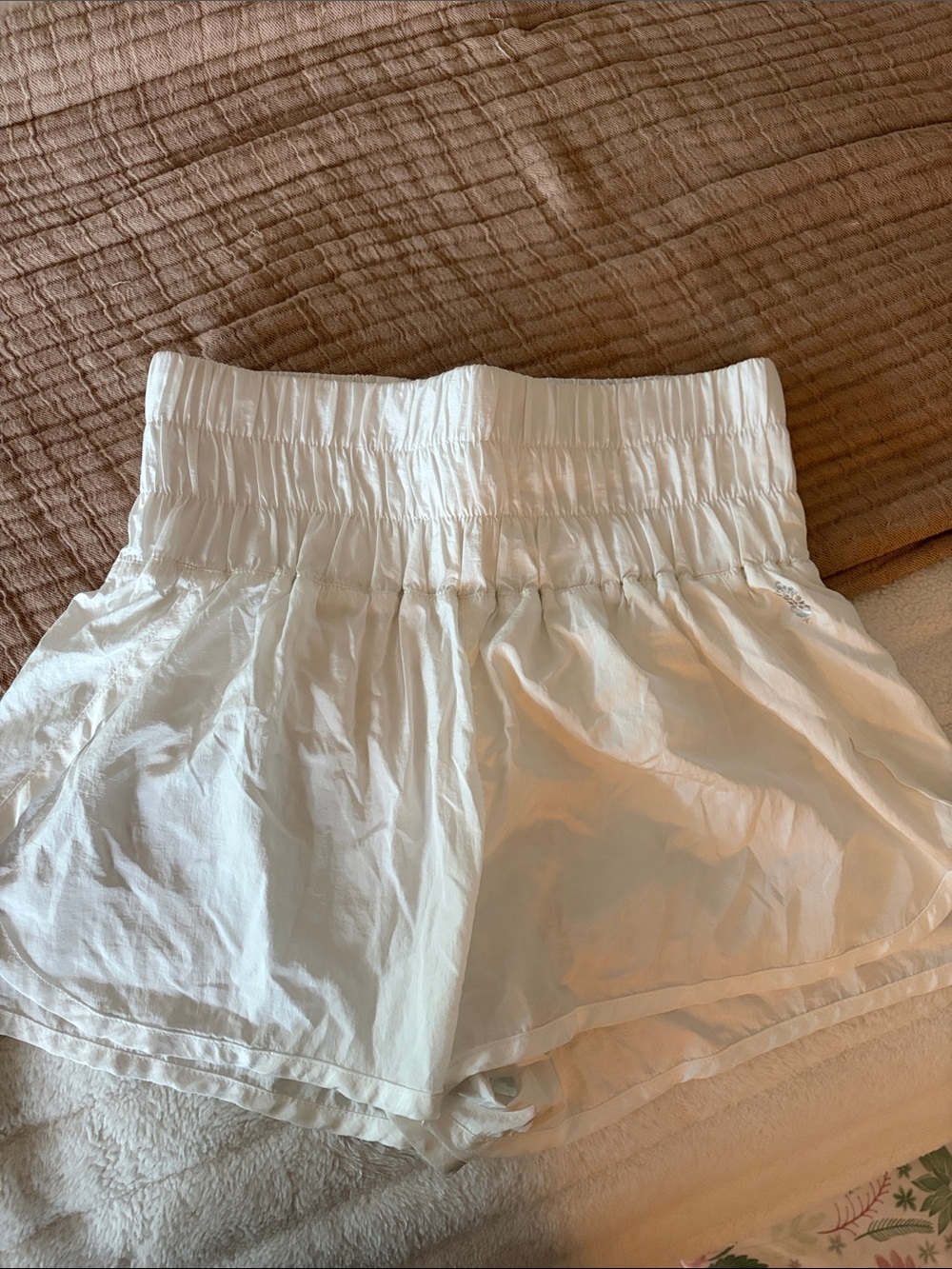 FP Movement by Free People White Elastic-Waist Athletic Shorts